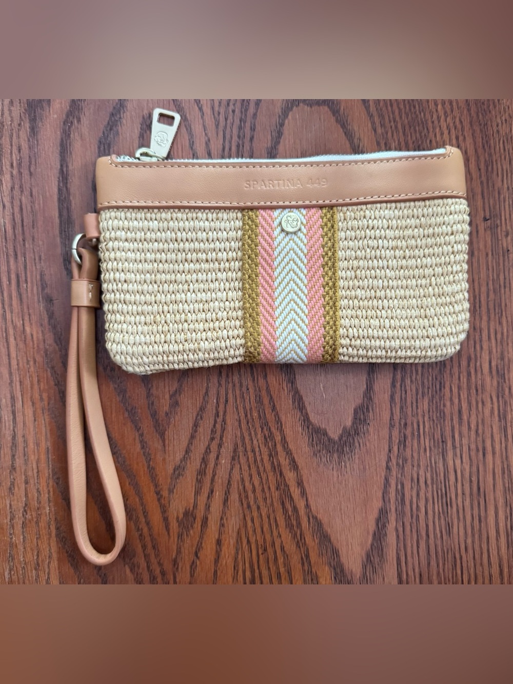 Spartina 449 Tan Straw Boho Grab & Go Wristlet Wallet